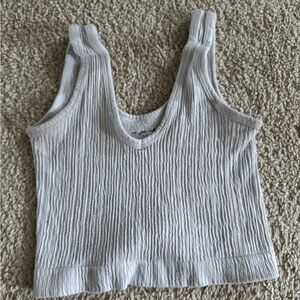 Urban Outfitters Cream Ribbed Tank Top